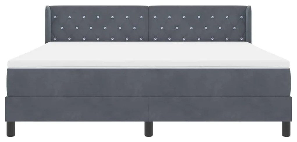 Cama Box com Colchão Cinza Escuro 180x200 cm Veludo