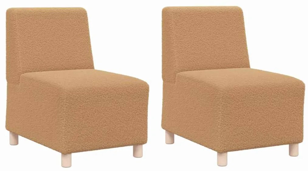Sofá Chiar 2 pcs Bege 55 x 74 x 82 cm Tecido de veludo côtelé