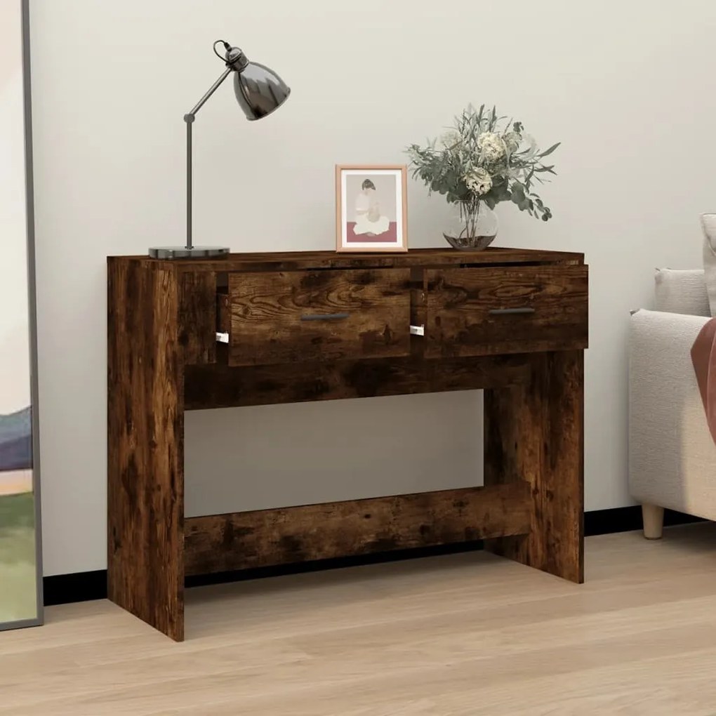 Mesa consola 100x39x75 cm derivados de madeira carvalho fumado