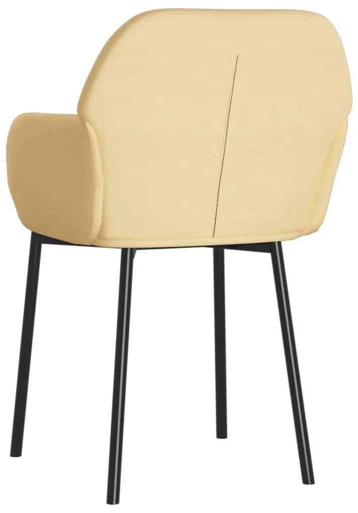 Cadeiras de jantar 2 pcs veludo cor creme
