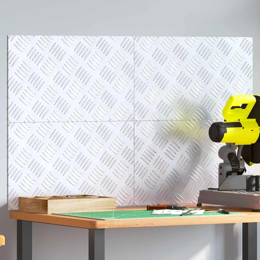 vidaXL Degrau Retangular 4 pcs Prateado 50 x 30 cm Alumínio