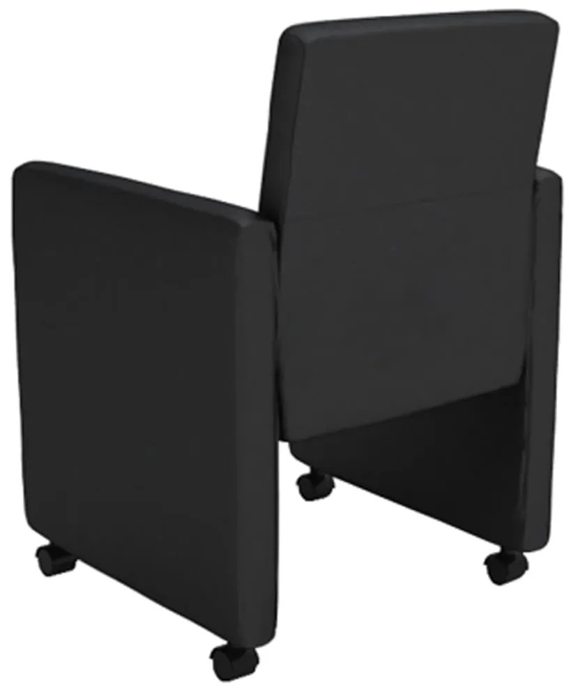 Cadeiras de jantar 4 pcs couro artificial preto
