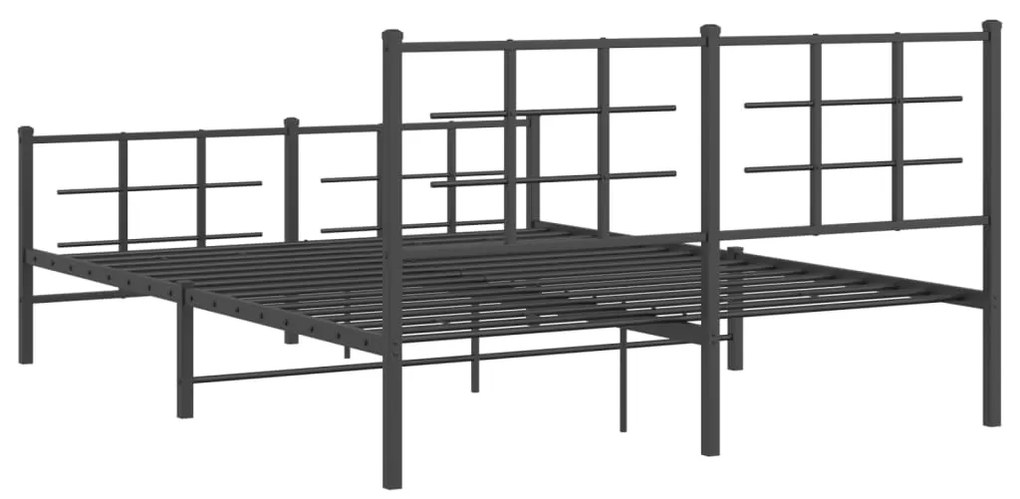 Estrutura de cama sem colchão com pés 160x200 cm preto