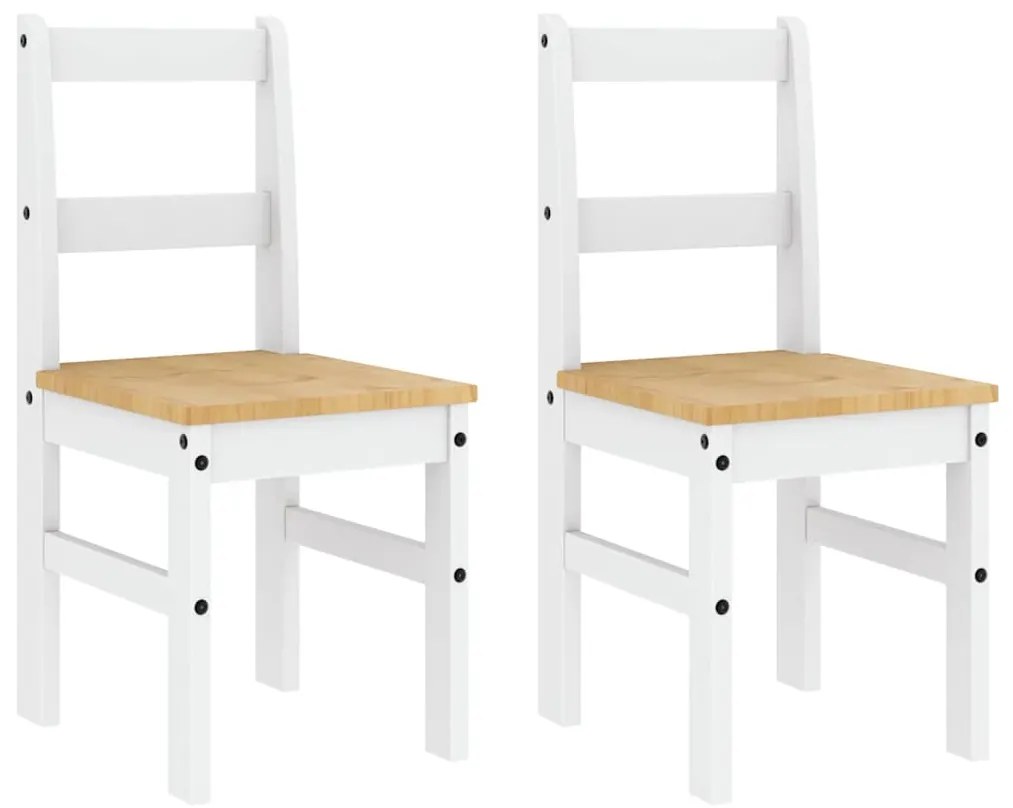 4 pcs conjunto de jantar Panama madeira pinho maciça branco