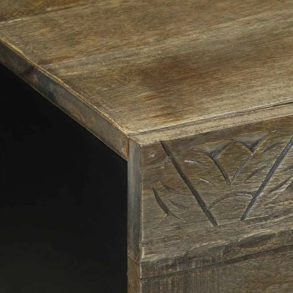 Mesa centro cinzento claro 80x50x40 cm madeira mangueira maciça