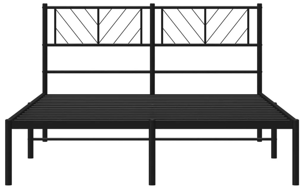 Estrutura de cama com cabeceira 140x200 cm metal preto