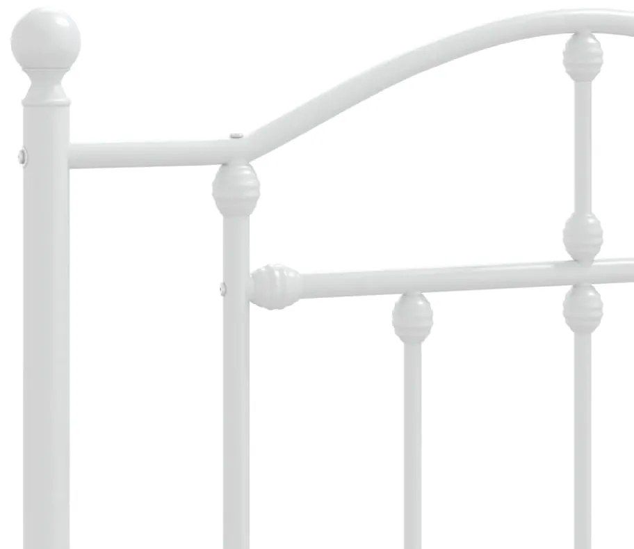 Estrutura de cama com cabeceira e pés 107x203 cm metal branco