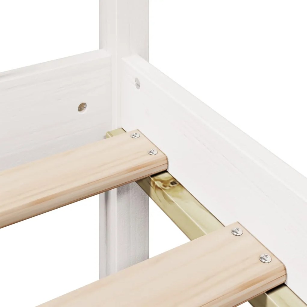 Cama com estante sem colchão 75x190 cm pinho maciço branco