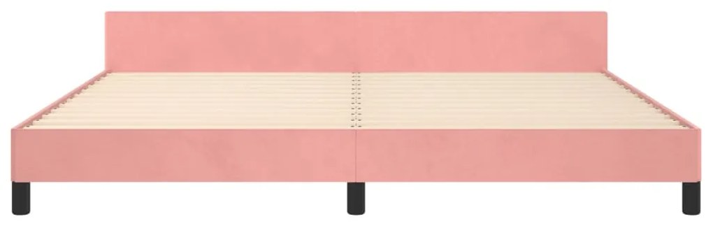 Estrutura de cama c/ cabeceira 200x200 cm veludo rosa