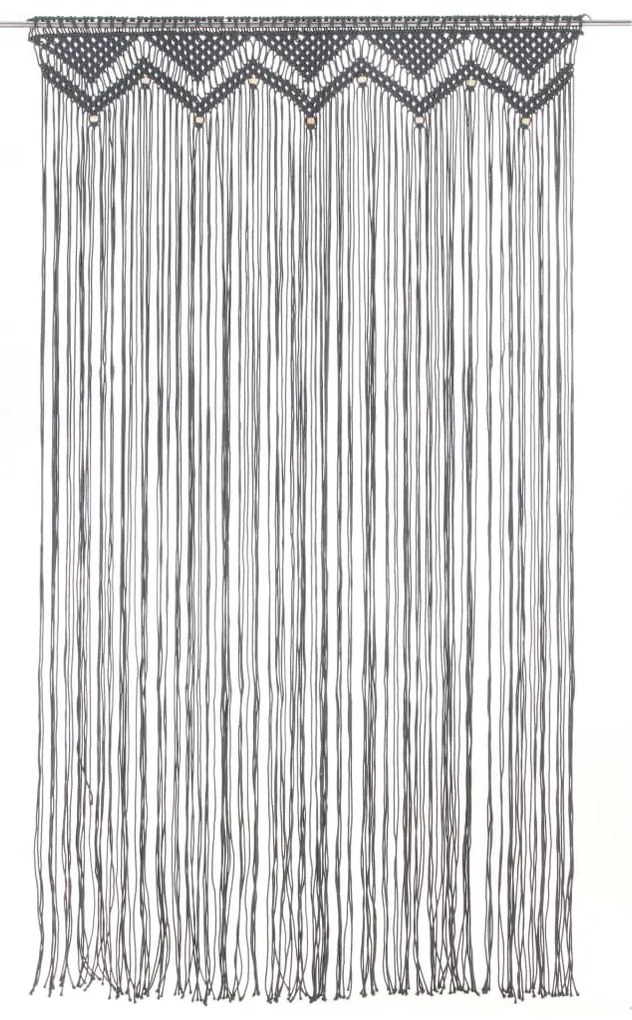 Cortina macramé 140x240 cm algodão antracite