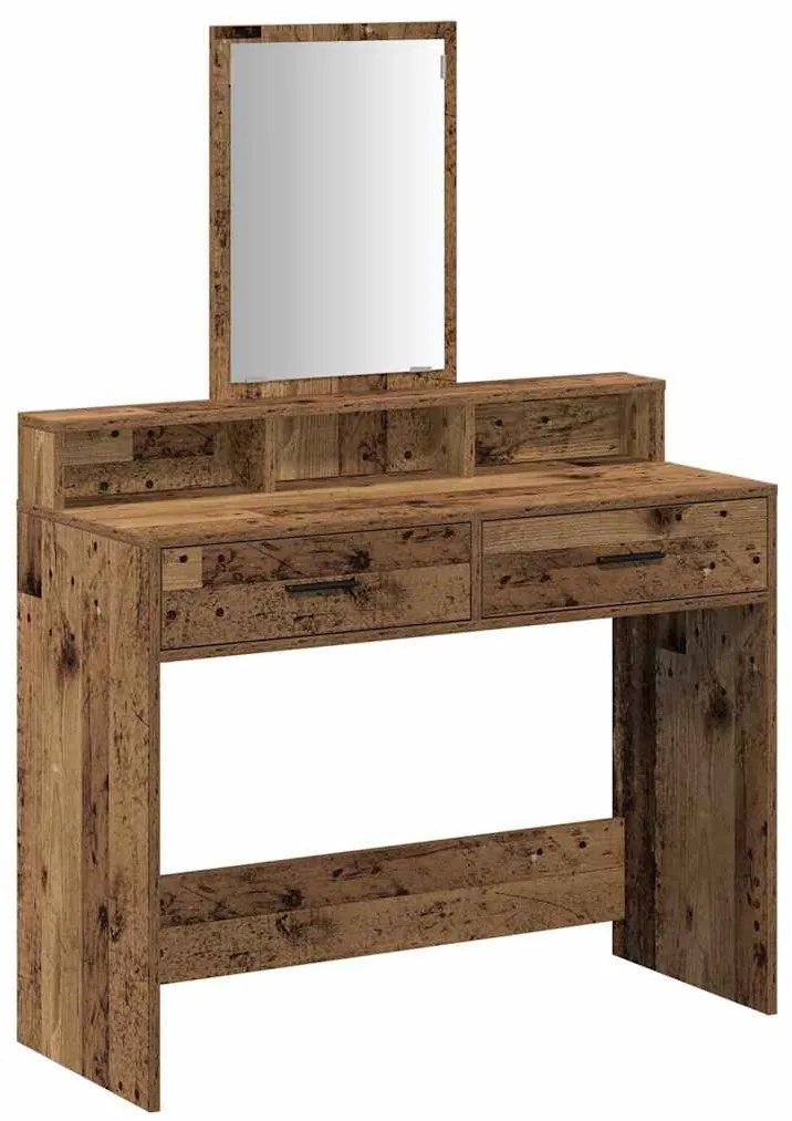 Mesa de Maquiagem vidaXL com Gavetas Madeira Antiga 100x41x140 cm