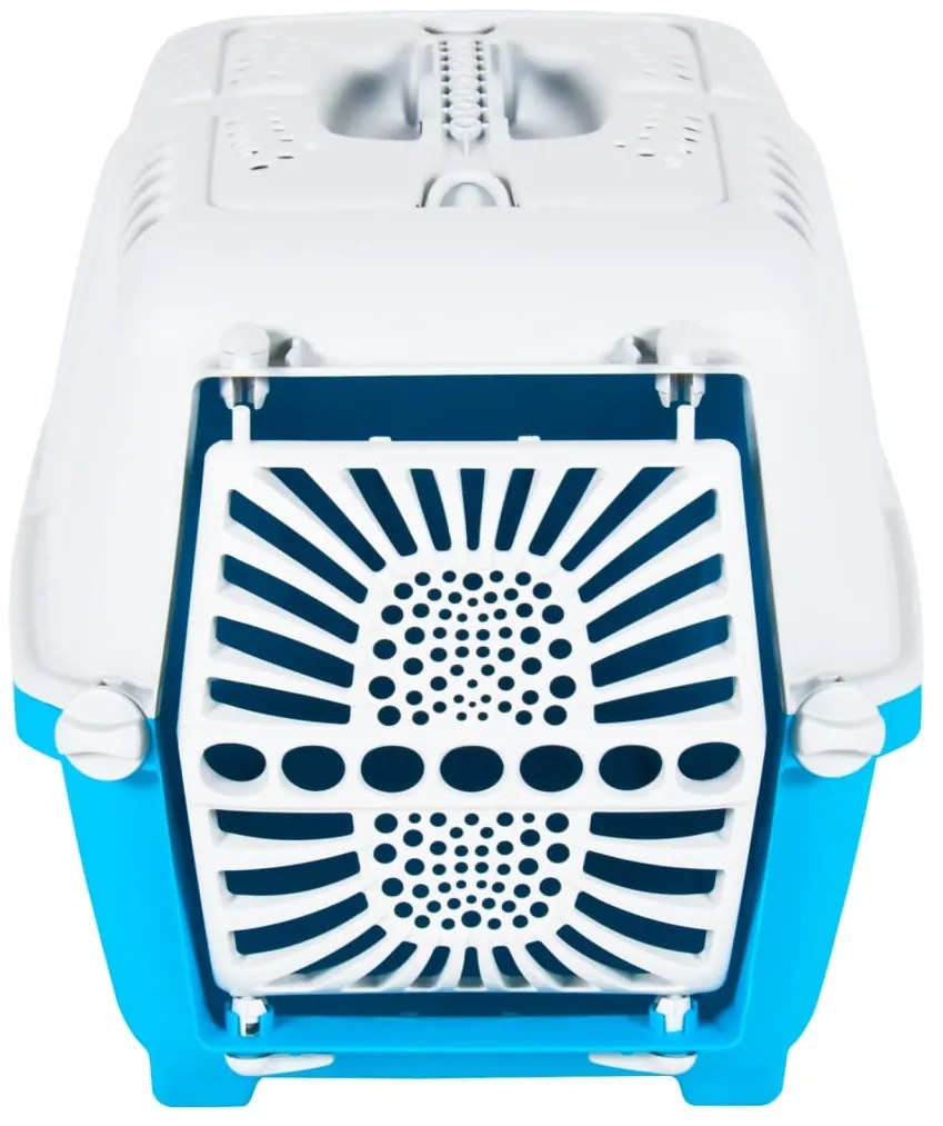Transportadora 55x36x36 cm polipropileno branco e azul