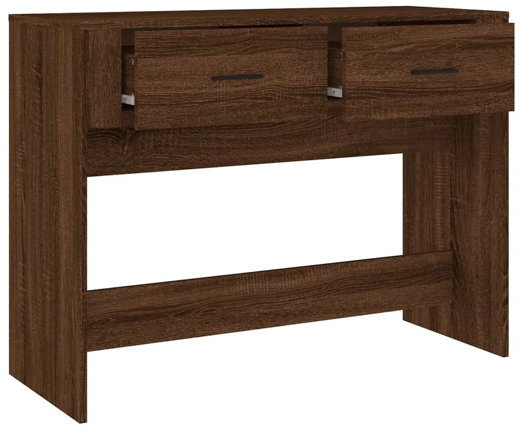 Mesa consola 100x39x75 cm derivados madeira carvalho castanho