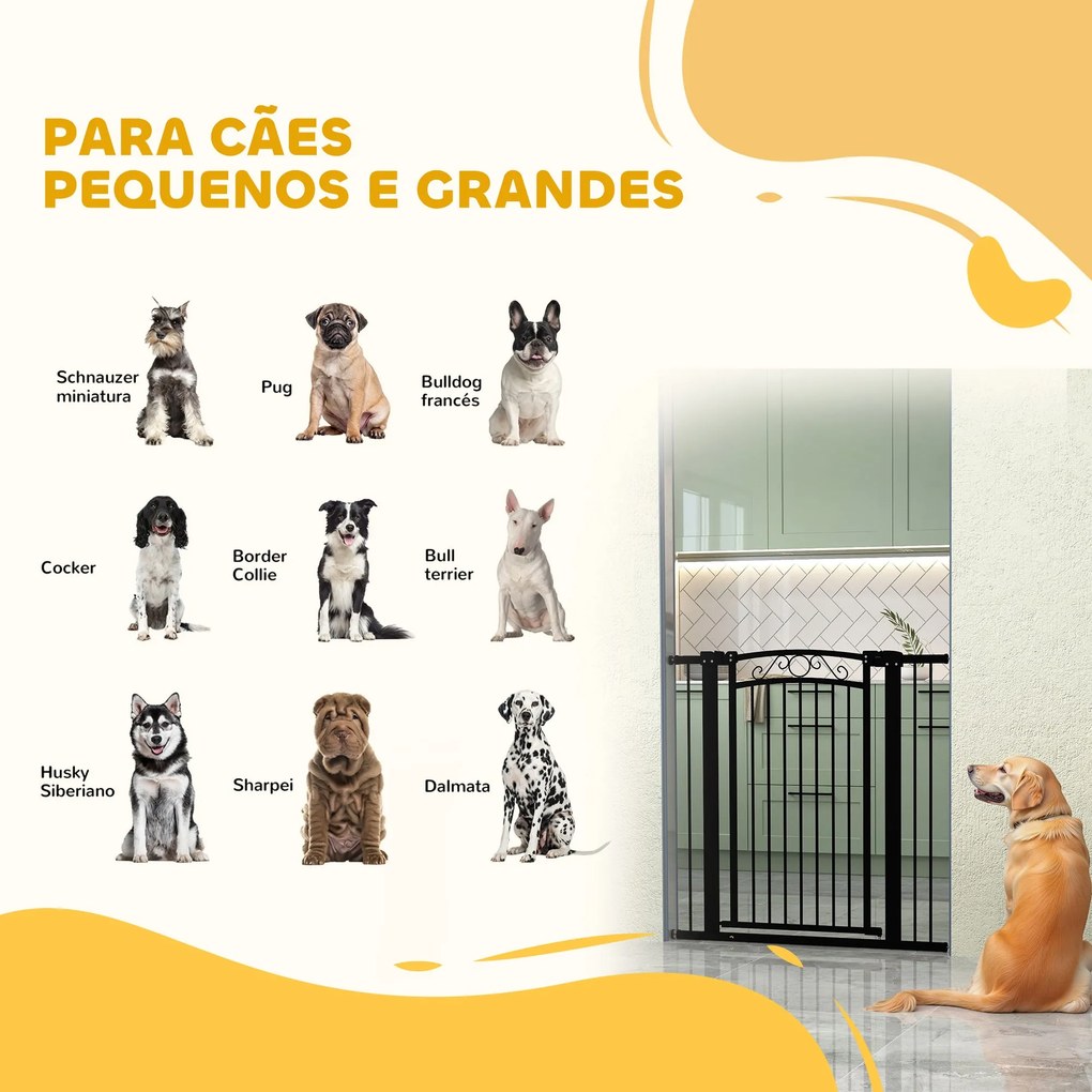PawHut Barreira de Segurança para Cães Extensível 76-102 cm Barreira p