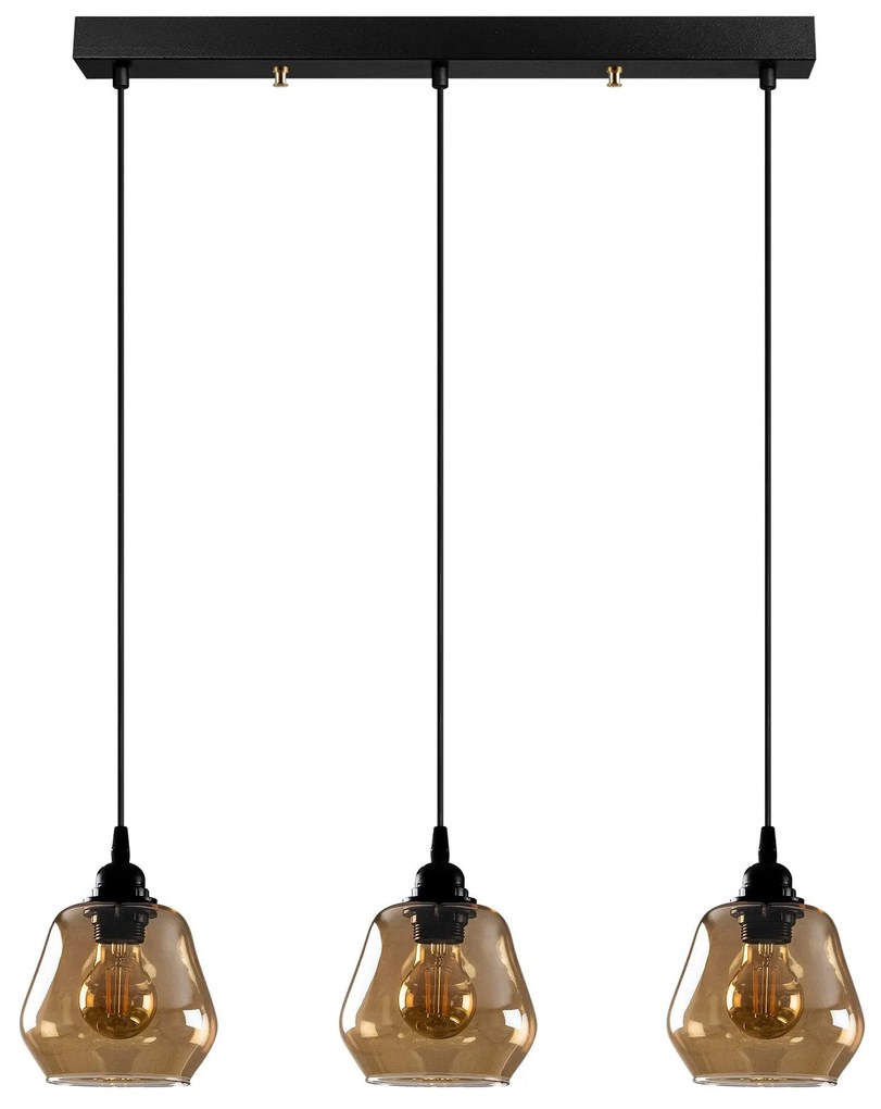 Candeeiro de Teto Gold - Dourado e Preto - 65 x 15 cm