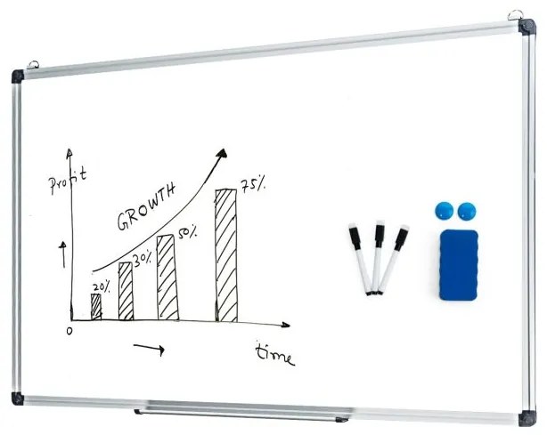 Quadro branco de parede de 60 cm x 40 cm com tabuleiro amovível 3 marcadores 2 ímanes e 1 apagador para escola, escritório e casa