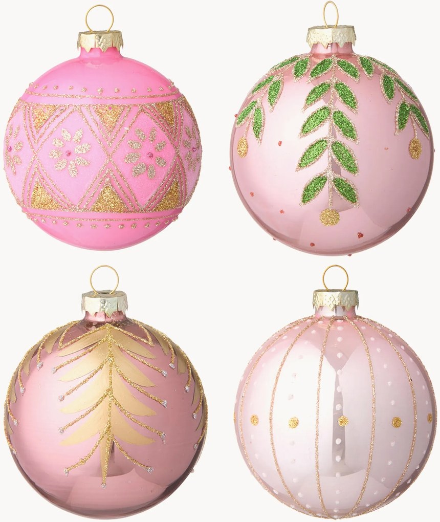 Bolas de Natal artesanais Seraphim, conjunto de 4