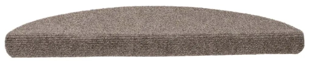 Tapetes de escada adesivos 15 pcs 65x21x4 cm agulhado creme