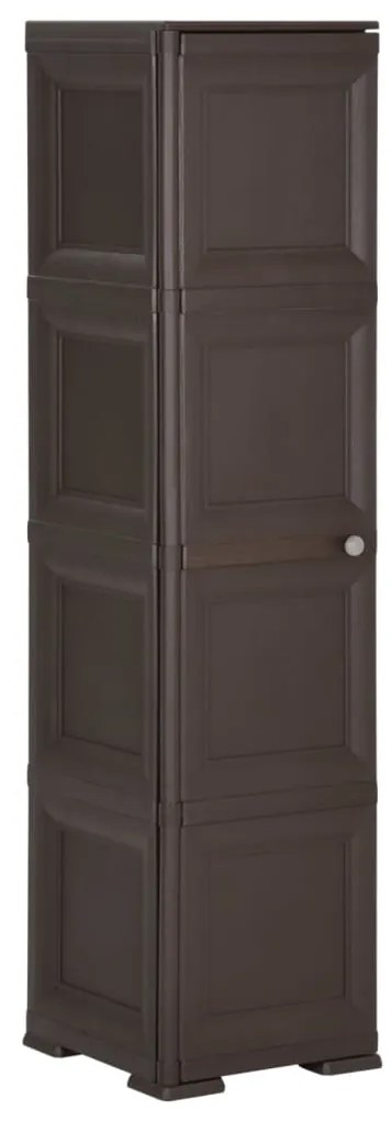 vidaXL Armário de plástico 40x43x164 cm design de madeira castanho