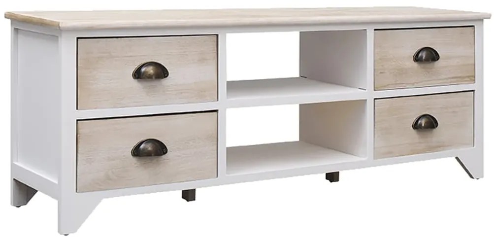 Móvel de TV 108x30x40 cm madeira paulownia maciça