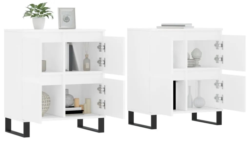 Aparadores 2 pcs derivados de madeira branco