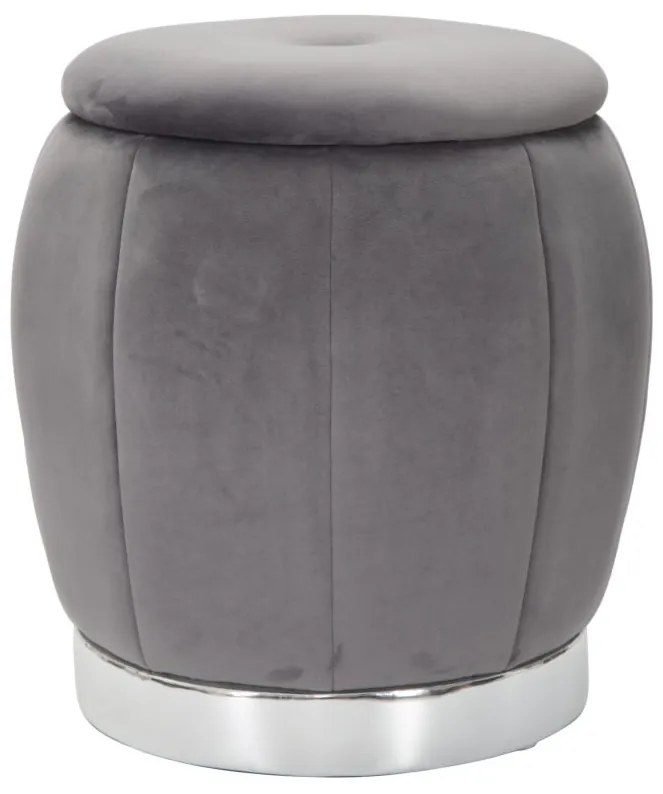 PUFF/RETENTOR CINZA PARIS/PRATA CM Ø 43X43