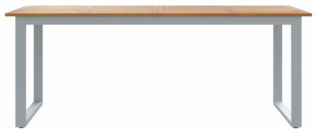 Mesa de Jantar Externa vidaXL Cinza 200x90x75 cm Aço&amp;Madeira Sólida Ac