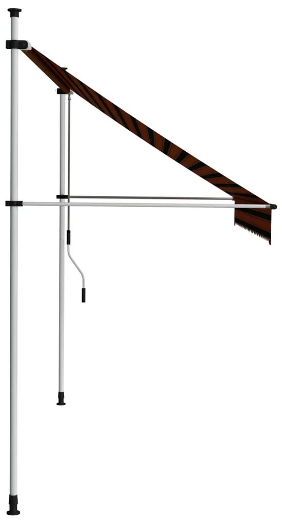 Toldo retrátil manual 250 cm laranja e castanho