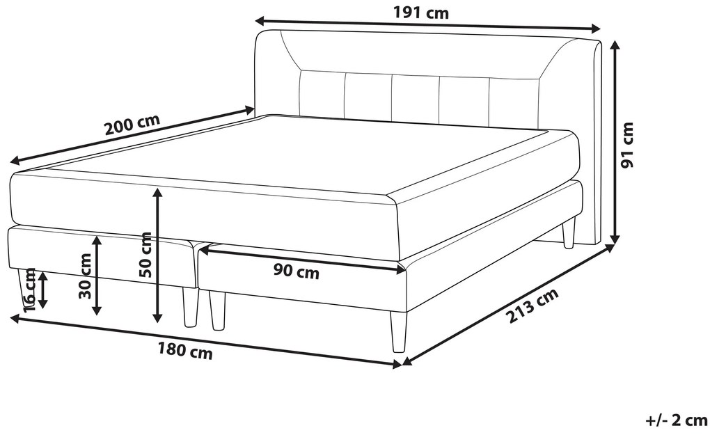 Cama de casal continental em veludo cinzento 180 x 200 cm MARQUISE Beliani