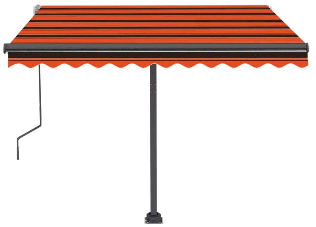 Toldo retrátil manual independente 350x250cm laranja e castanho