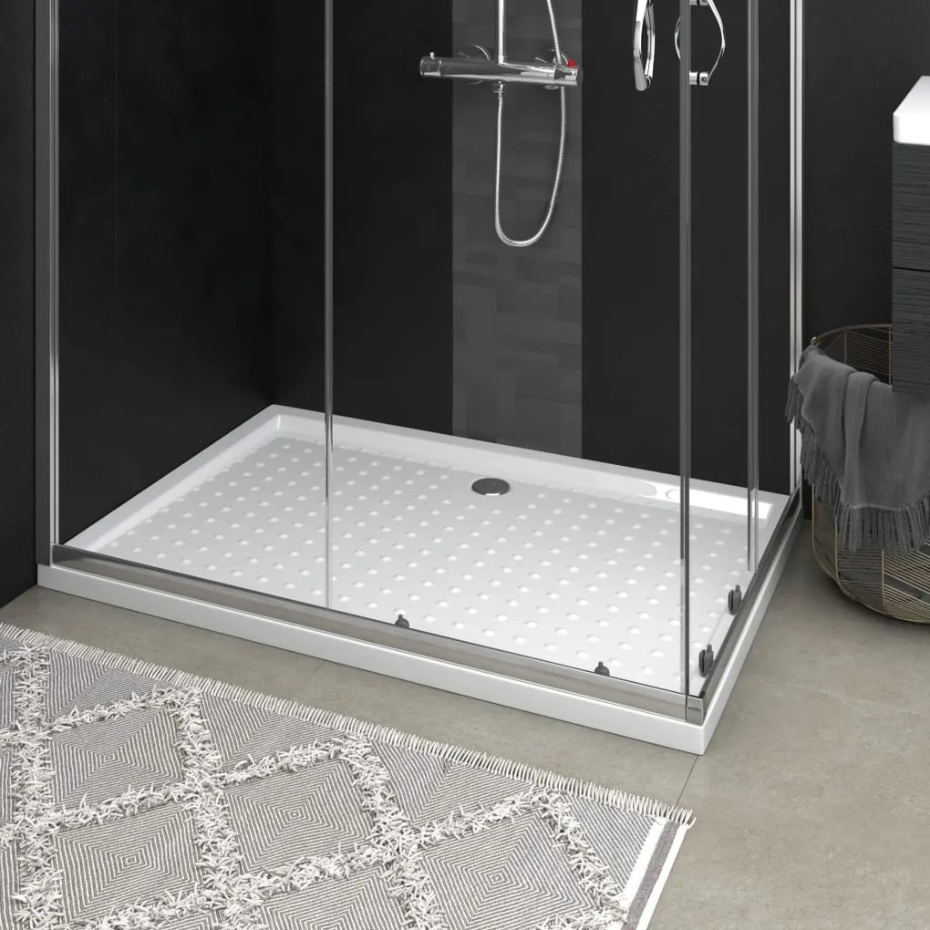 148901 vidaXL Base de chuveiro com pontos 80x120x4 cm ABS branco
