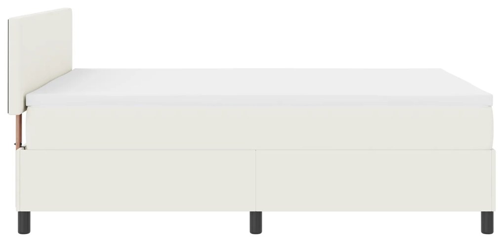 Cama Box Spring com Colchão Creme 160x200 cm Tecido de Corduroy
