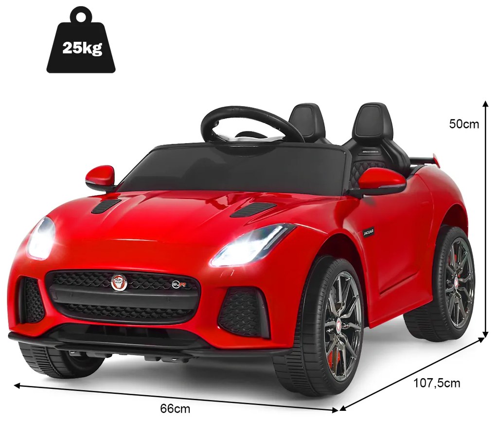 Carro elétrico a bateria para crianças com controlo remoto Música para contar histórias Para a frente e para trás Vermelho