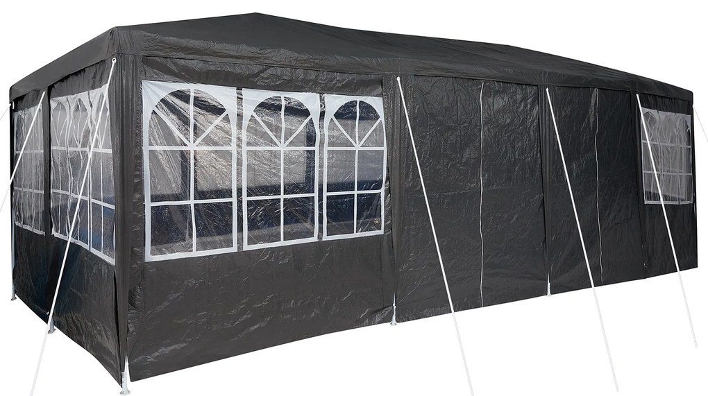 Tenda de Festa com 12 Laterais Antracite 8x4 m PE