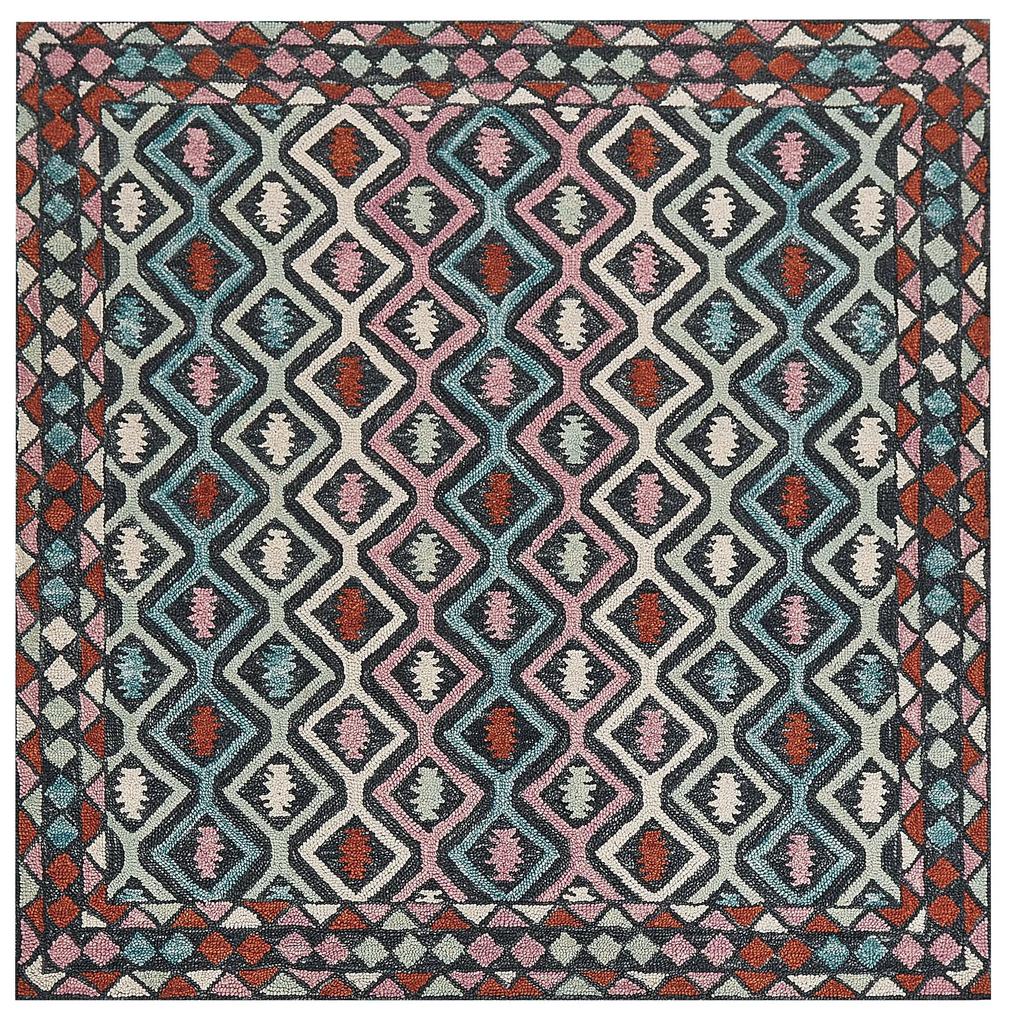 Tapete de lã multicolor 200 x 200 cm HAYMANA Beliani