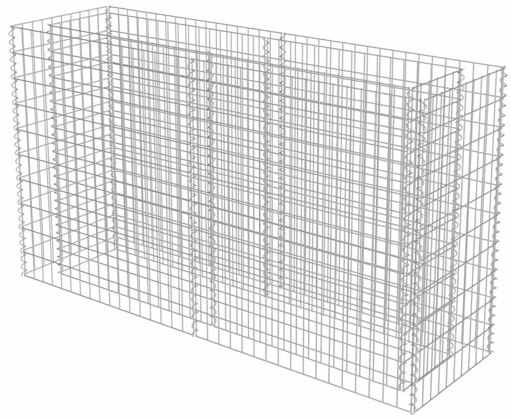 Canteiro elevado/cesto gabião 180x50x100 cm aço galvanizado