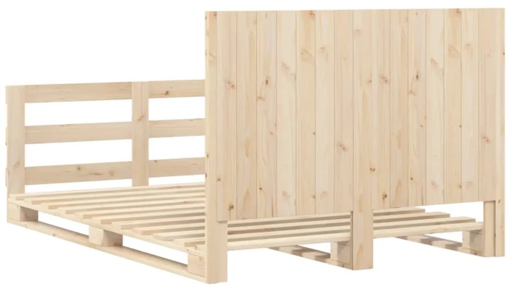 Estrutura de cama com cabeceira 140x200 cm pinho maciço