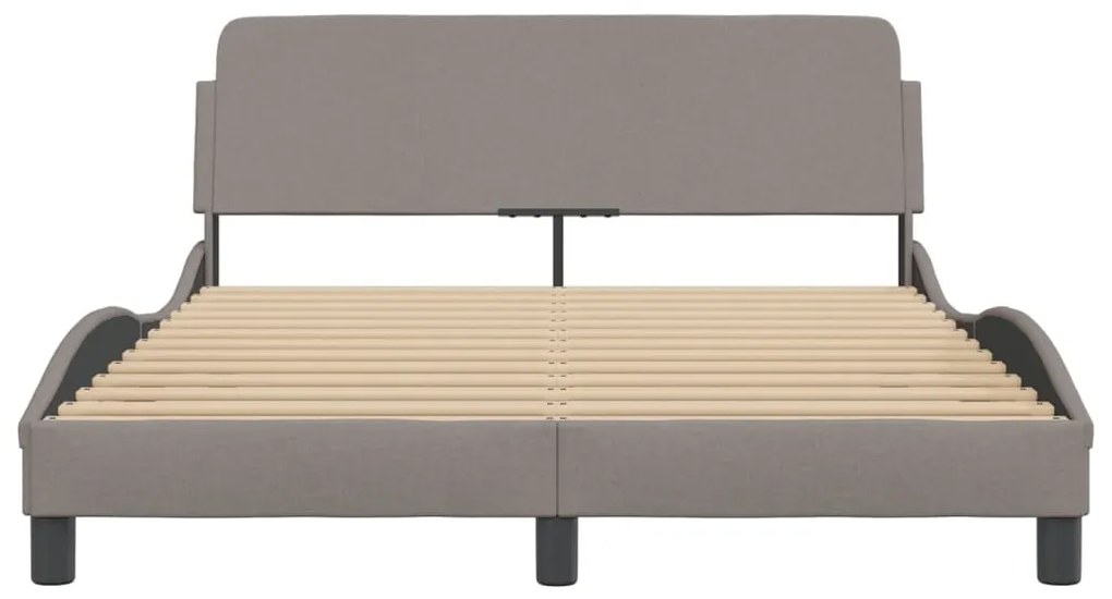 Cama sem colchão 140x200 cm tecido castanho-acinzentado