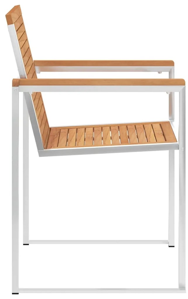 Cadeiras de jardim 8 pcs c/ almofadões madeira de teca maciça