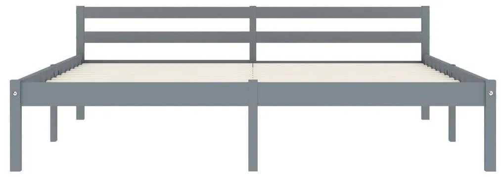 Estrutura de cama 160x200 cm madeira pinho maciço cinzento