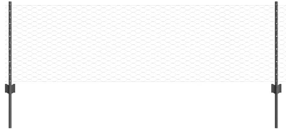 Postes para Cerca 5 pcs U-Channel Cinza 60 cm Aço