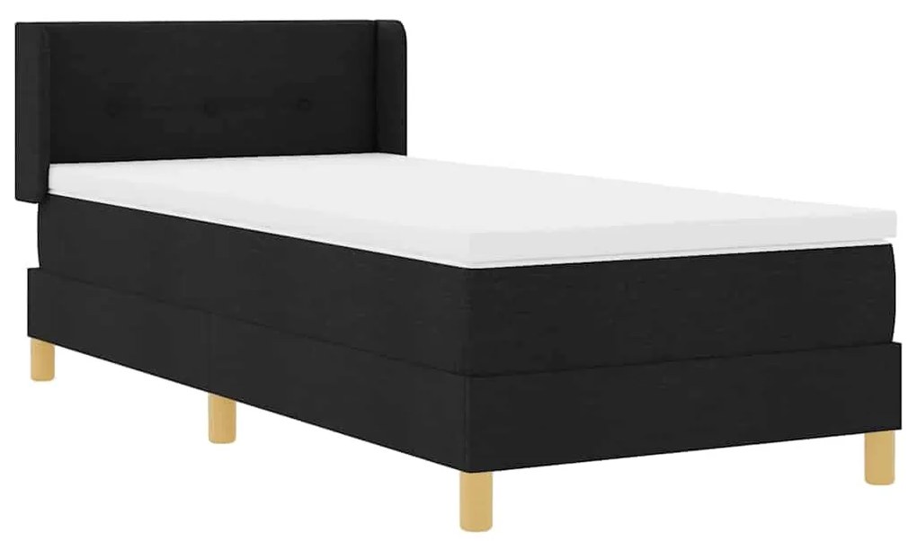 Cama Box Preto e Branco e Preto 80 x 200 cm tecido