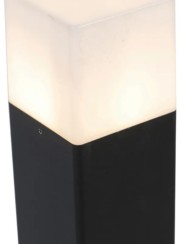 Candeeiro de pé para exterior preto com cúpula branca opala 70 cm - Denmark Moderno