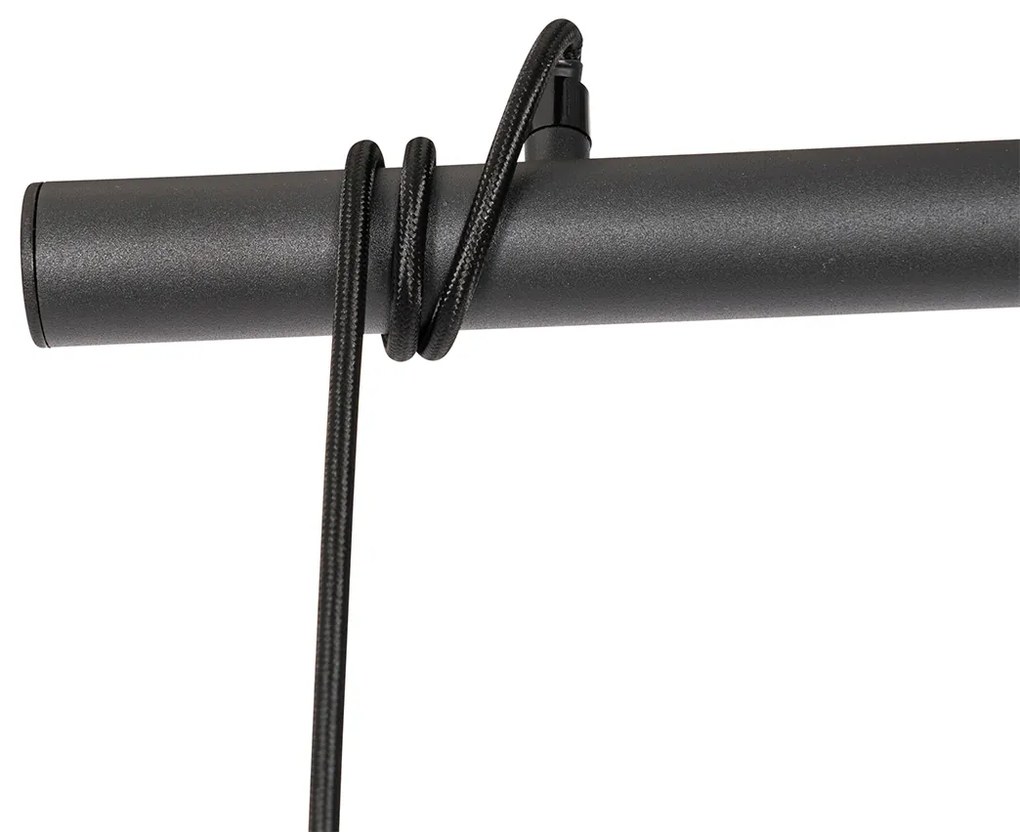 Candeeiro de suspensão industrial preto 3 luzes - Flor Industrial