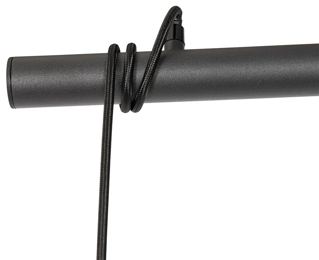 Candeeiro suspenso industrial preto 3 luzes - Flor Industrial