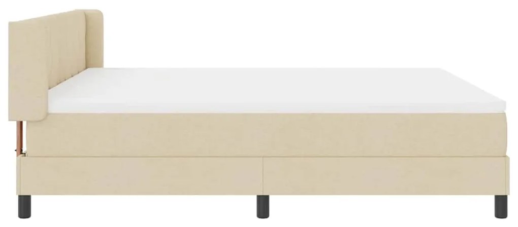 Cama Box com Colchão em Creme, 180x200 cm, Tecido