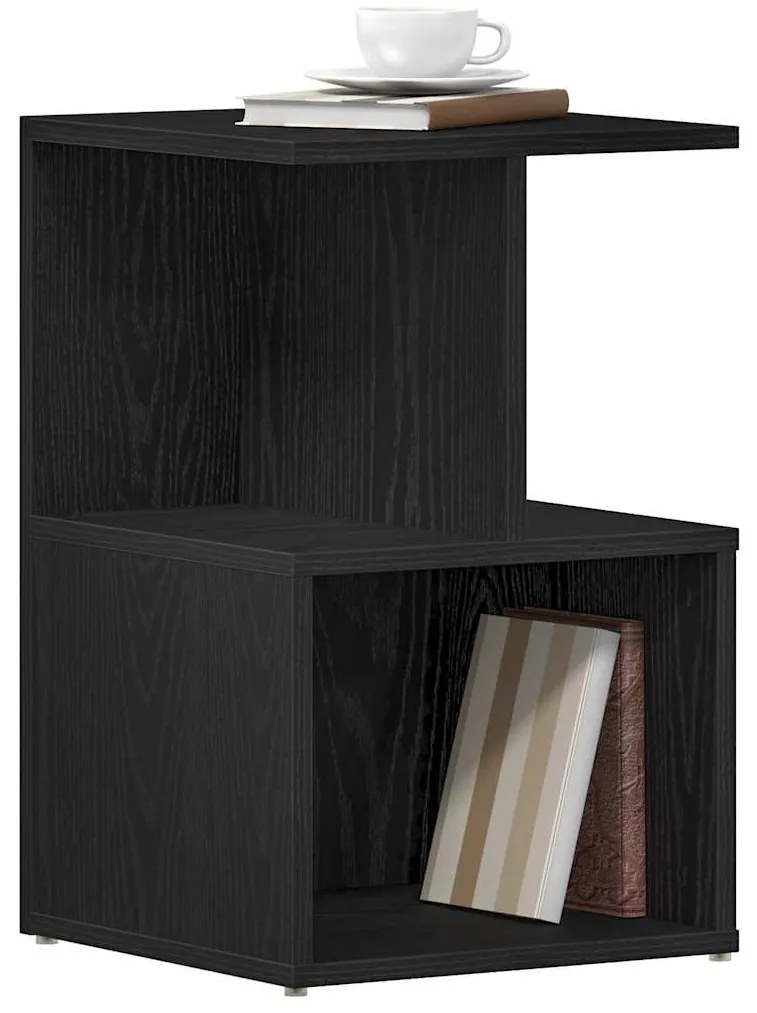 Mesa de cabeceira vidaXL em Madeira de Carvalho Preto 35x35x55 cm