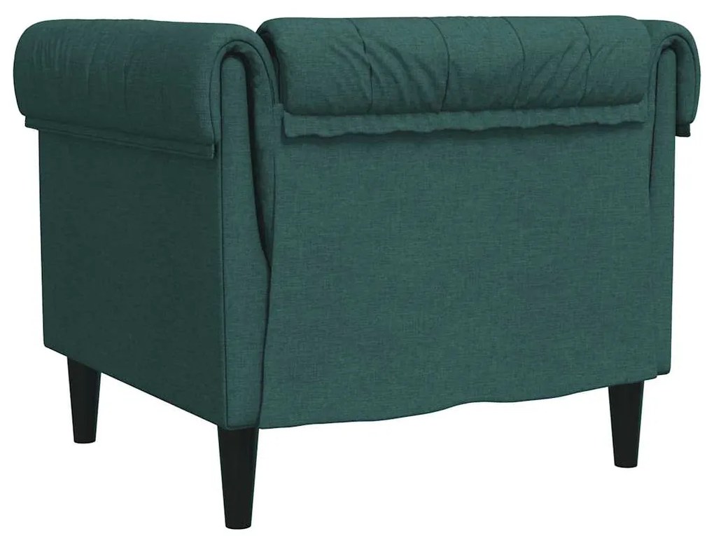 Sofá chesterfield tecido verde-escuro