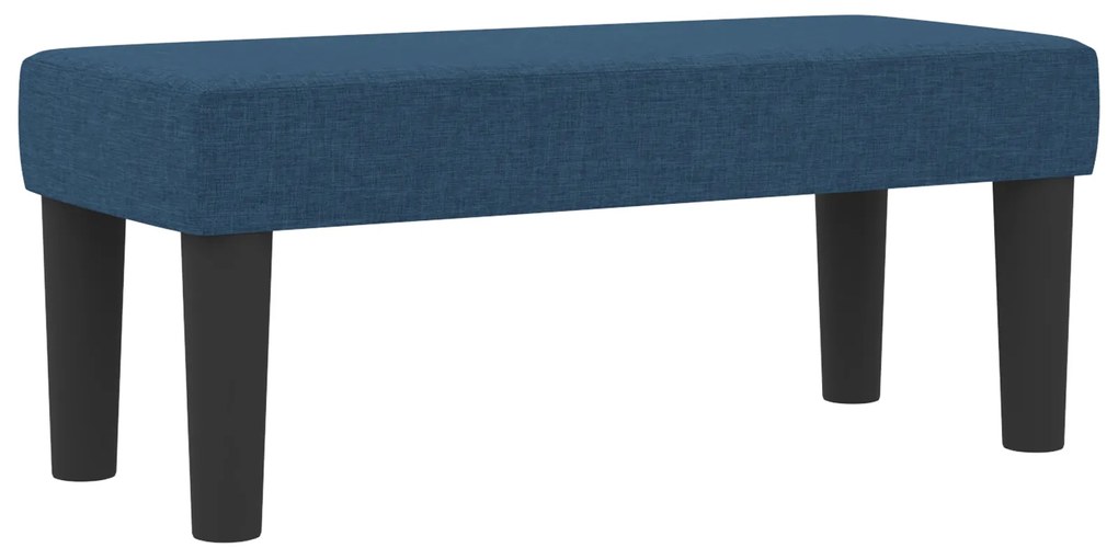 Cama Box Spring com Colchão e Banco Azul 90x190 cm Tecido