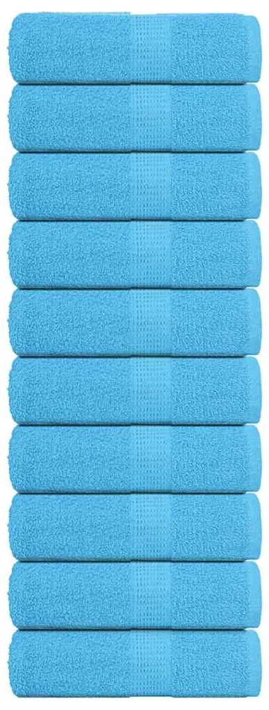 Toalhas de mãos 10 pcs 30x30 cm 360 g/m2 100% algodão turquesa